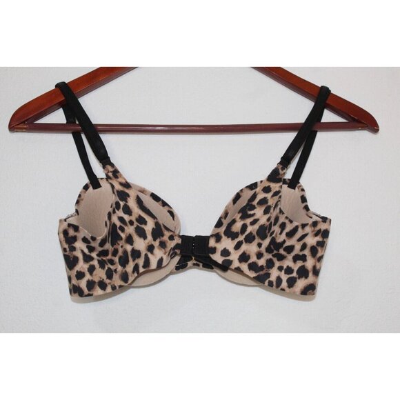 Victoria Secret Lined Demi 32 C Animal Print Preppy Y2K Wired Padded Push Up Bra - Picture 3 of 10